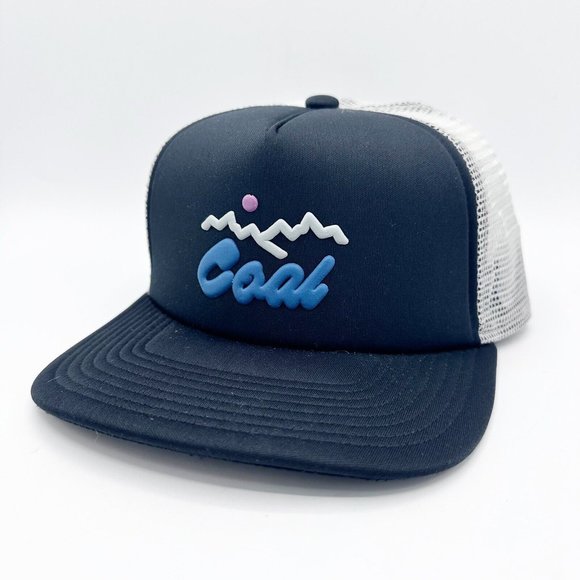 Coal Headwear Eugene Trucker Hat Black Snapback Mesh Back Cap Adjustable - Picture 1 of 9